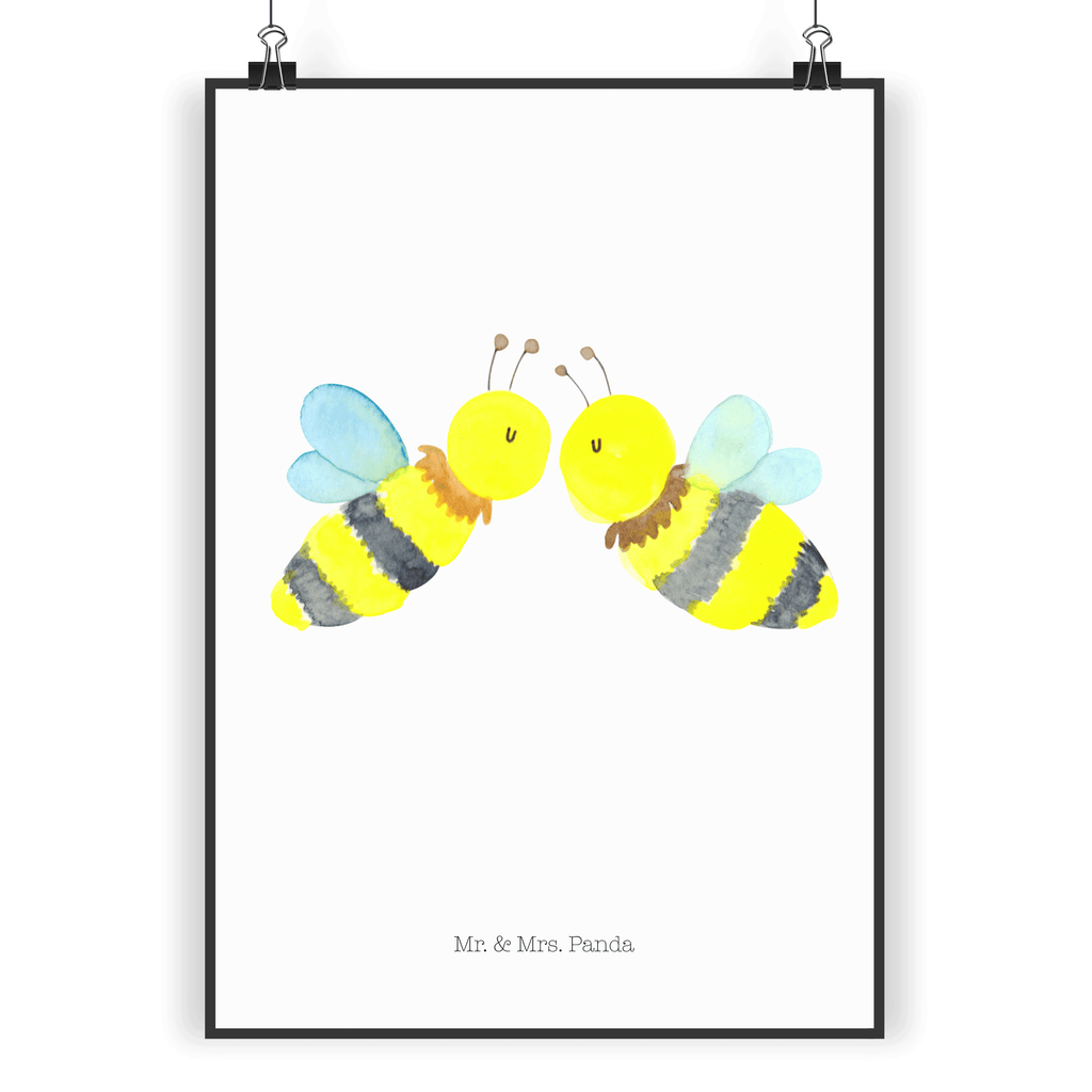 Poster Biene Liebe Poster, Wandposter, Bild, Wanddeko, Küchenposter, Kinderposter, Wanddeko Bild, Raumdekoration, Wanddekoration, Handgemaltes Poster, Mr. & Mrs. Panda Poster, Designposter, Kunstdruck, Posterdruck, Biene, Wespe, Hummel