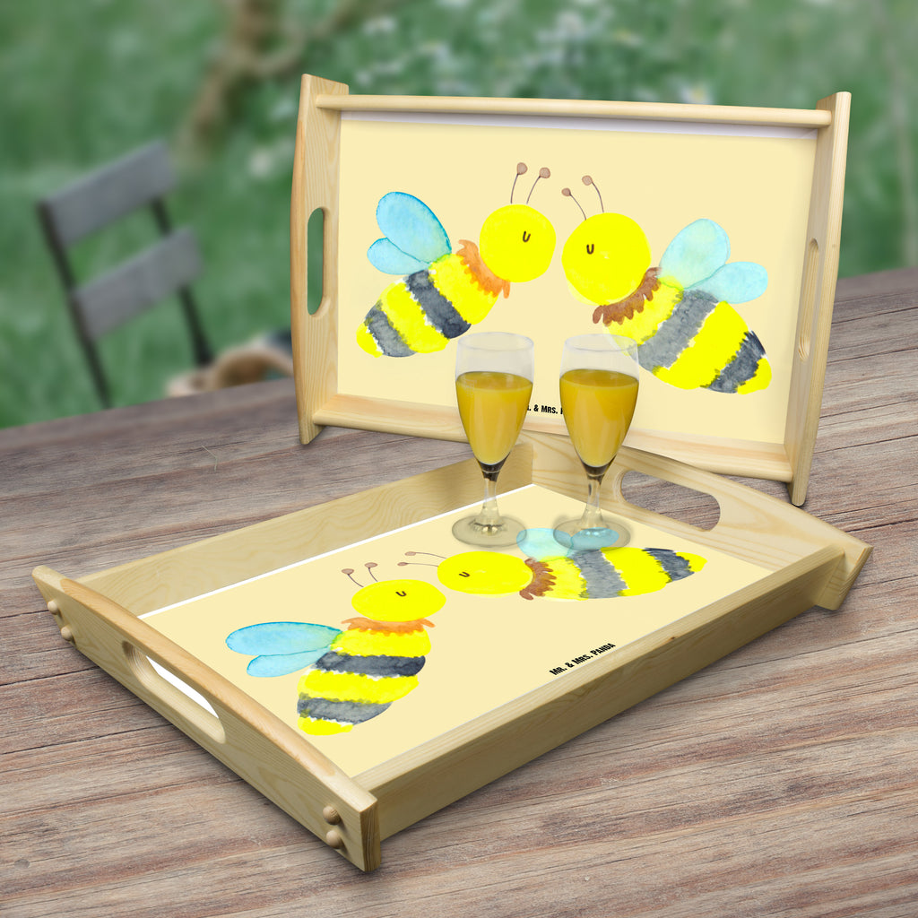 Serviertablett Biene Liebe Tablett, Holztablett, Küchentablett, Dekotablett, Frühstückstablett, Biene, Wespe, Hummel