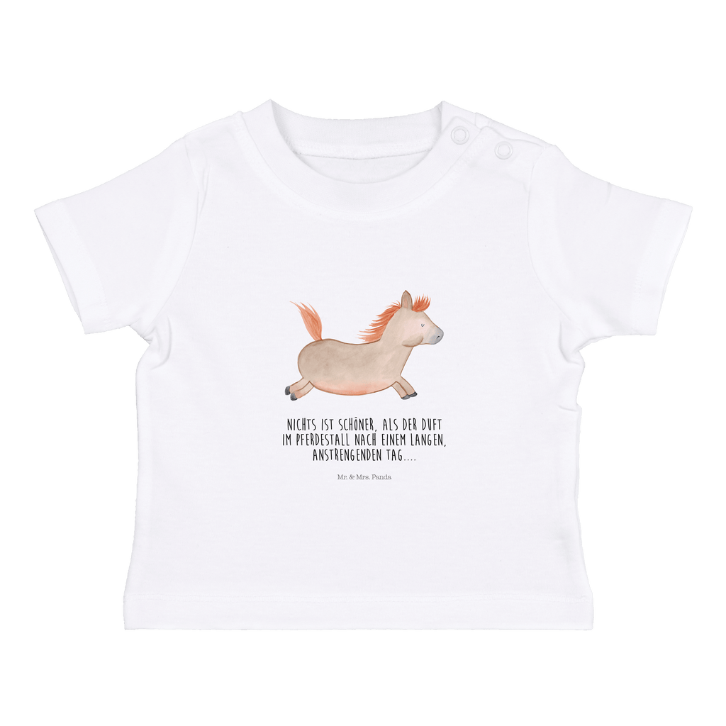 Organic Baby Shirt Pferd springt Baby T-Shirt, Jungen Baby T-Shirt, Mädchen Baby T-Shirt, Shirt, Bauernhof, Hoftiere, Landwirt, Landwirtin, Pferd, Pony, Pferde, Stall, Pferdestall, ausreiten, reiten, Pferdebesitzer