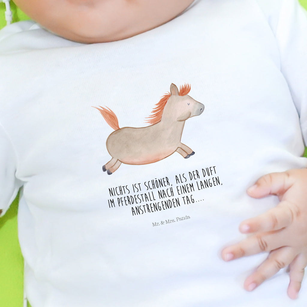 Organic Baby Shirt Pferd springt Baby T-Shirt, Jungen Baby T-Shirt, Mädchen Baby T-Shirt, Shirt, Bauernhof, Hoftiere, Landwirt, Landwirtin, Pferd, Pony, Pferde, Stall, Pferdestall, ausreiten, reiten, Pferdebesitzer