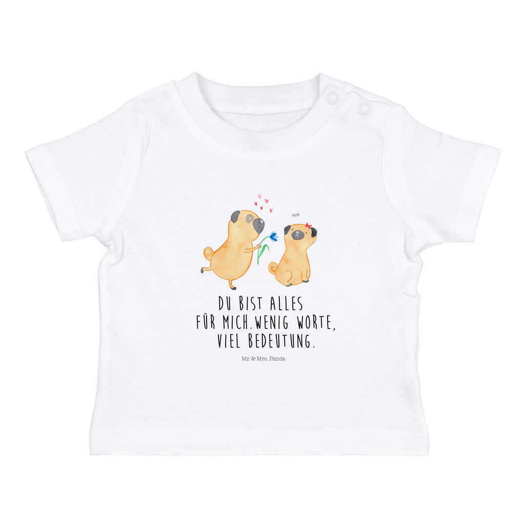 Organic Baby Shirt Mops verliebt Baby T-Shirt, Jungen Baby T-Shirt, Mädchen Baby T-Shirt, Shirt, Hund, Hundemotiv, Haustier, Hunderasse, Tierliebhaber, Hundebesitzer, Sprüche, Mops, Möpse, Hundeliebe, verliebt, Liebe, Liebesspruch. Verlobt, Geschenk Freund, Partner