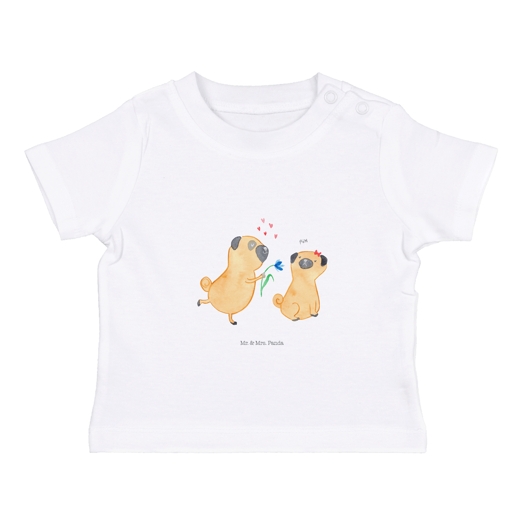 Organic Baby Shirt Mops verliebt Baby T-Shirt, Jungen Baby T-Shirt, Mädchen Baby T-Shirt, Shirt, Hund, Hundemotiv, Haustier, Hunderasse, Tierliebhaber, Hundebesitzer, Sprüche, Mops, Möpse, Hundeliebe, verliebt, Liebe, Liebesspruch. Verlobt, Geschenk Freund, Partner