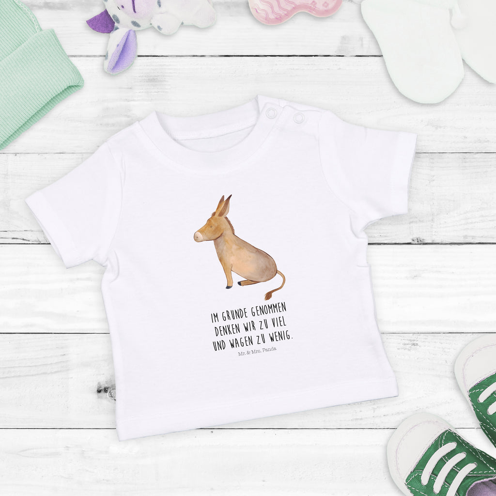 Organic Baby Shirt Esel Baby T-Shirt, Jungen Baby T-Shirt, Mädchen Baby T-Shirt, Shirt, Tiermotive, Gute Laune, lustige Sprüche, Tiere, Esel, Weisheit, Lebensmut, Lebensglück, Ziel, Lebensziel, Mut, erfolg, tapferkeit, positive gedanken, zuversicht