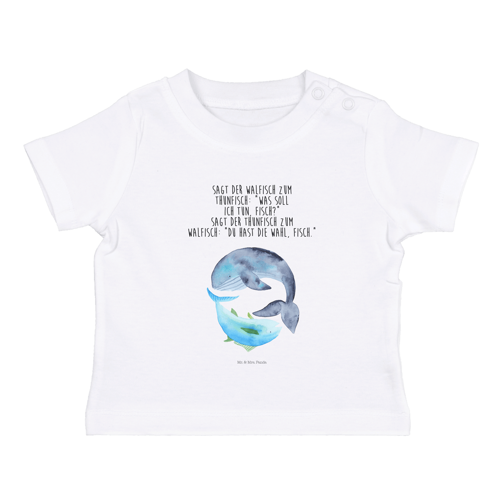 Organic Baby Shirt Walfisch & Thunfisch Baby T-Shirt, Jungen Baby T-Shirt, Mädchen Baby T-Shirt, Shirt, Tiermotive, Gute Laune, lustige Sprüche, Tiere, Wal, Wahl, Tunfisch, Wortwitz lustig, Spruch lustig, Flachwitz, Witz, Spruch des Tages, Flachwitz Geschenk