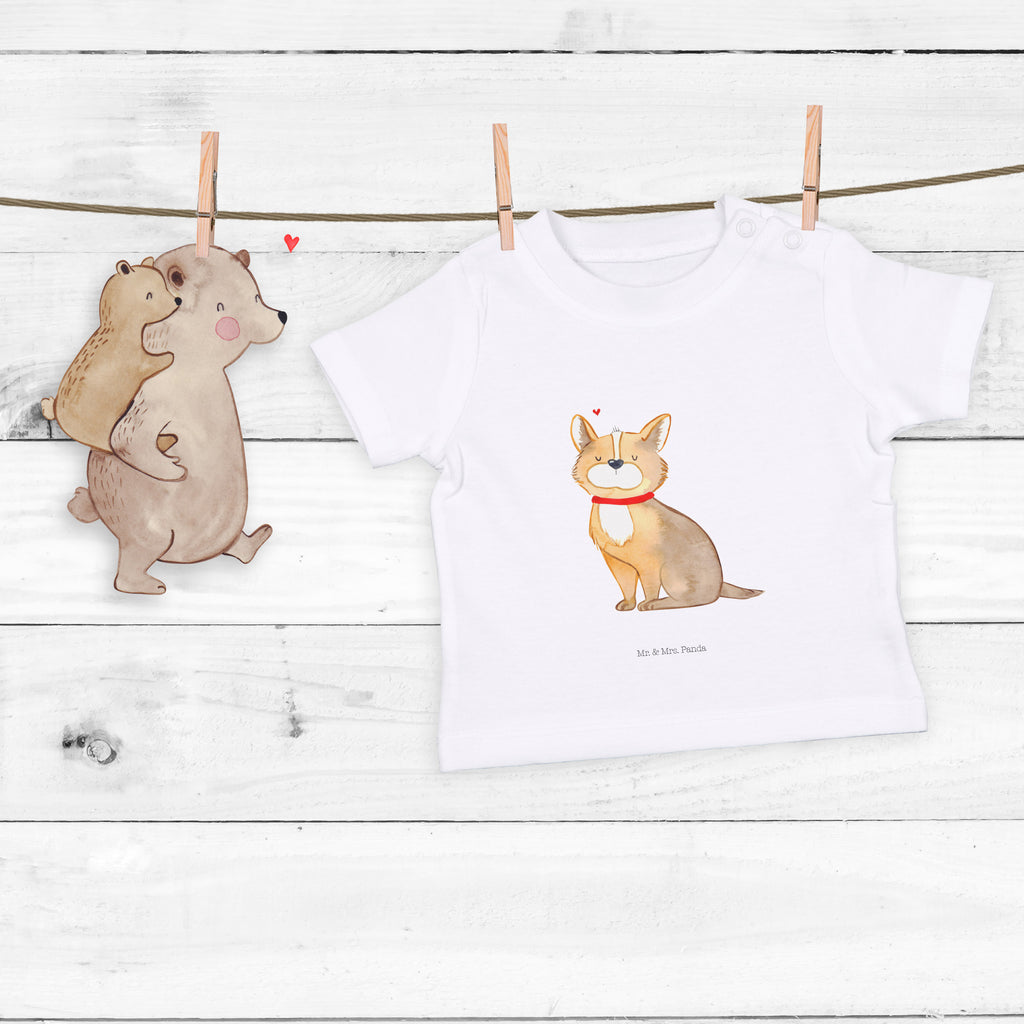 Organic Baby Shirt Hundeglück Baby T-Shirt, Jungen Baby T-Shirt, Mädchen Baby T-Shirt, Shirt, Hund, Hundemotiv, Haustier, Hunderasse, Tierliebhaber, Hundebesitzer, Sprüche, Corgie, Hundeliebe, Spruch, Hundemama, Liebe