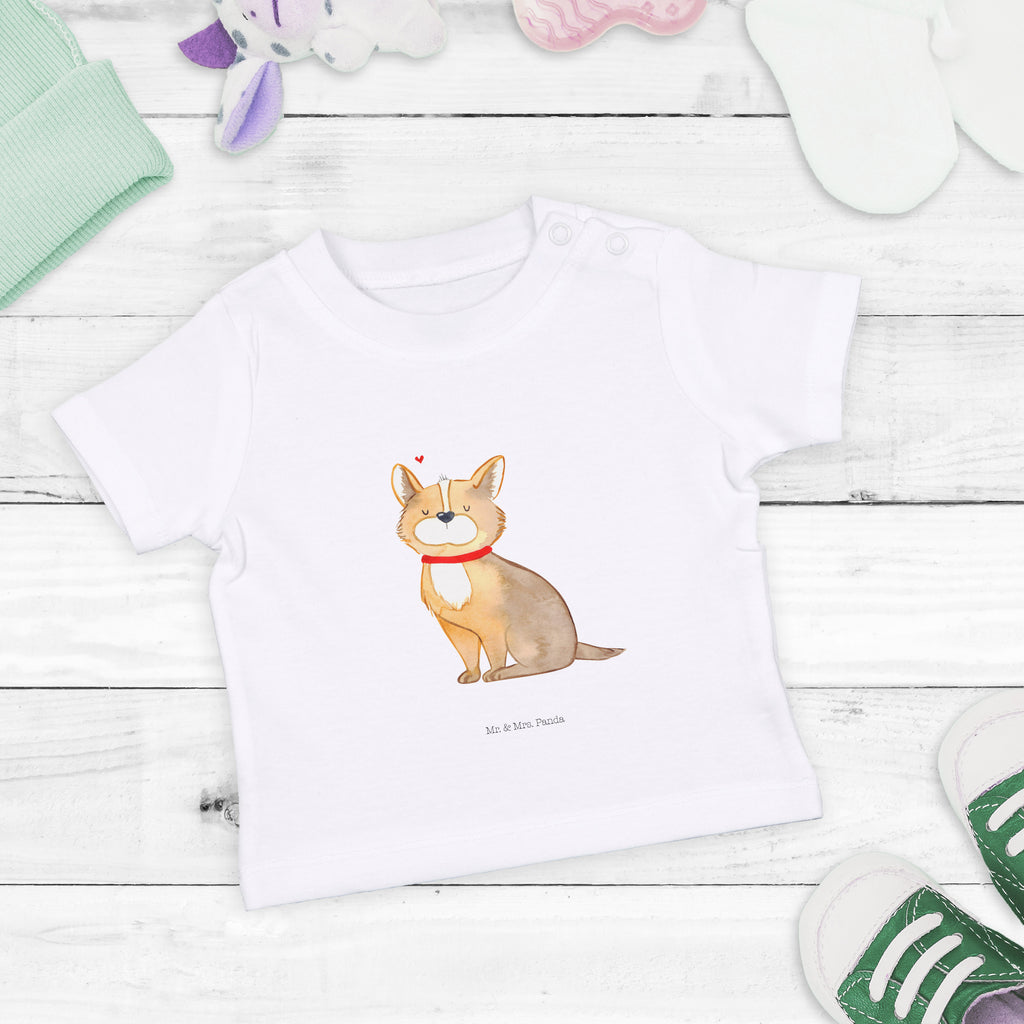 Organic Baby Shirt Hundeglück Baby T-Shirt, Jungen Baby T-Shirt, Mädchen Baby T-Shirt, Shirt, Hund, Hundemotiv, Haustier, Hunderasse, Tierliebhaber, Hundebesitzer, Sprüche, Corgie, Hundeliebe, Spruch, Hundemama, Liebe