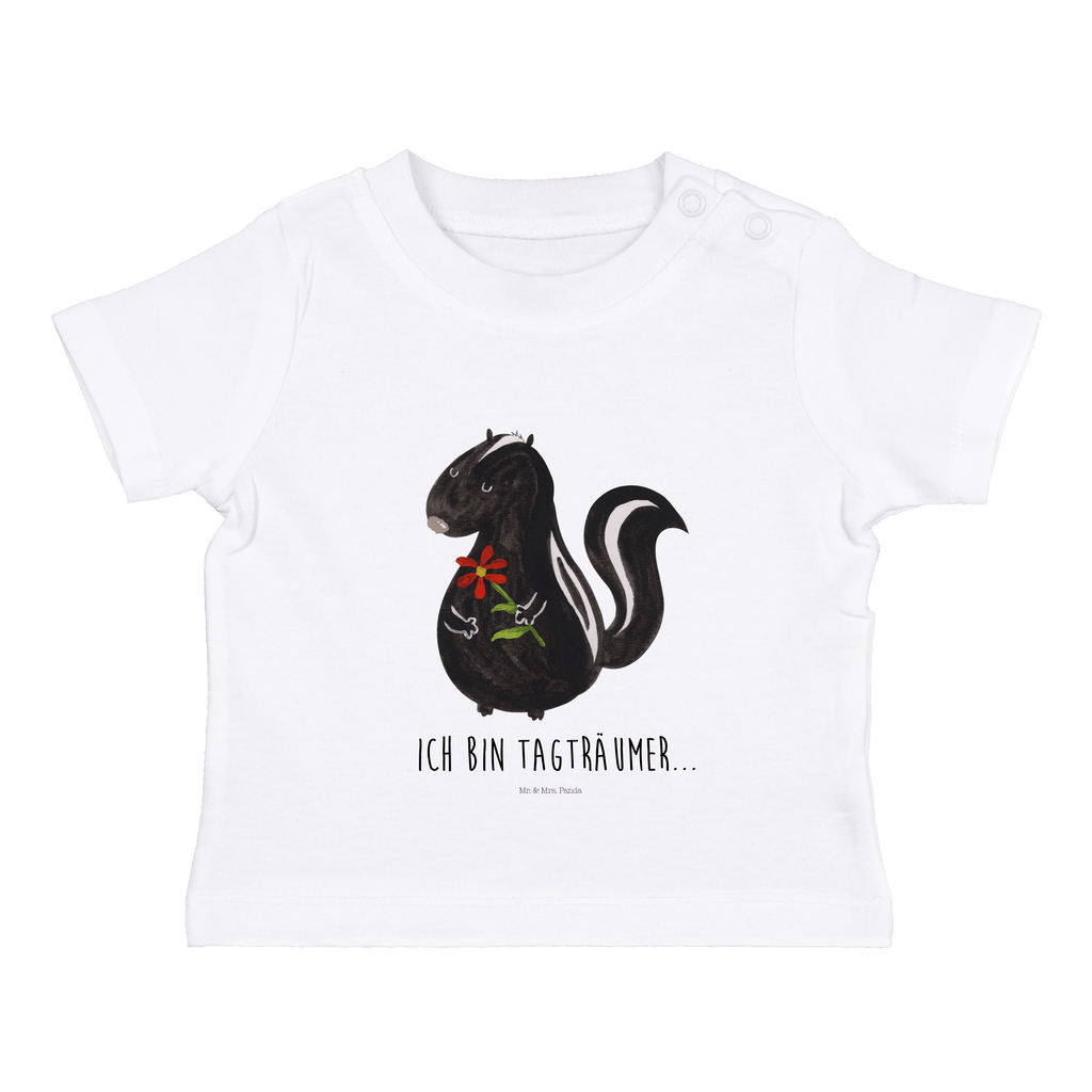 Organic Baby Shirt Stinktier Blume Baby T-Shirt, Jungen Baby T-Shirt, Mädchen Baby T-Shirt, Shirt, Stinktier, Skunk, Wildtier, Raubtier, Stinker, Stinki, Tagträumer, verträumt, Dreams, Träume