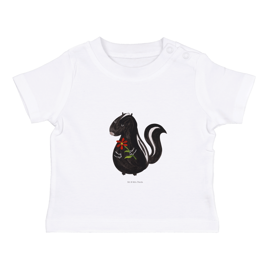 Organic Baby Shirt Stinktier Blume Baby T-Shirt, Jungen Baby T-Shirt, Mädchen Baby T-Shirt, Shirt, Stinktier, Skunk, Wildtier, Raubtier, Stinker, Stinki, Tagträumer, verträumt, Dreams, Träume