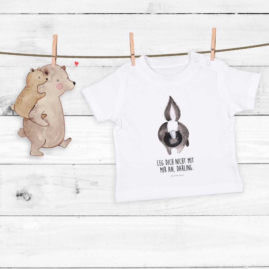 Organic Baby Shirt Stinktier Angriff Baby T-Shirt, Jungen Baby T-Shirt, Mädchen Baby T-Shirt, Shirt, Stinktier, Skunk, Wildtier, Raubtier, Stinker, Stinki, wütend, Drohung