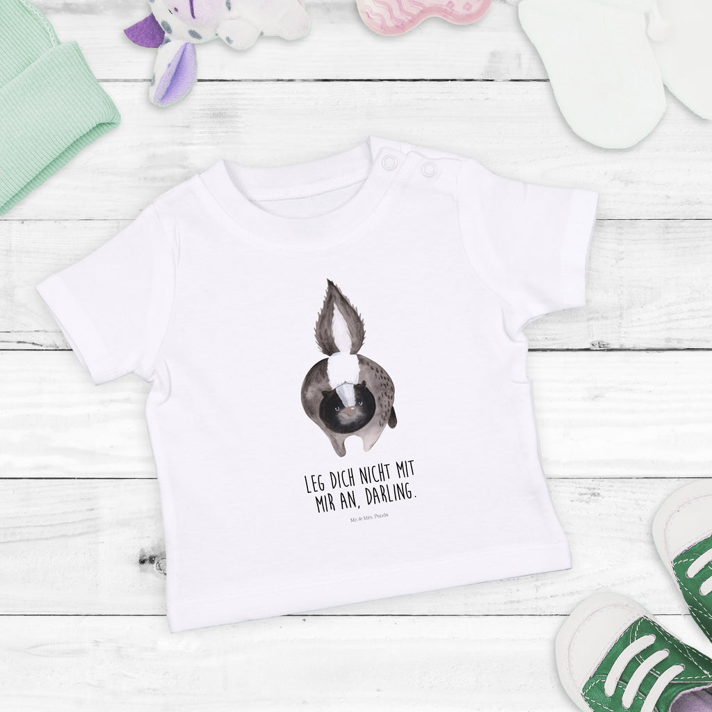 Organic Baby Shirt Stinktier Angriff Baby T-Shirt, Jungen Baby T-Shirt, Mädchen Baby T-Shirt, Shirt, Stinktier, Skunk, Wildtier, Raubtier, Stinker, Stinki, wütend, Drohung