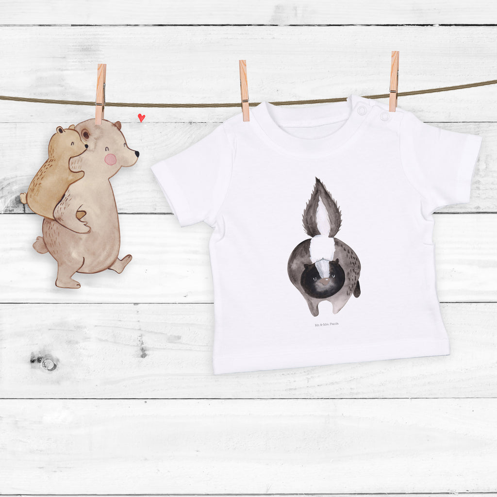 Organic Baby Shirt Stinktier Angriff Baby T-Shirt, Jungen Baby T-Shirt, Mädchen Baby T-Shirt, Shirt, Stinktier, Skunk, Wildtier, Raubtier, Stinker, Stinki, wütend, Drohung