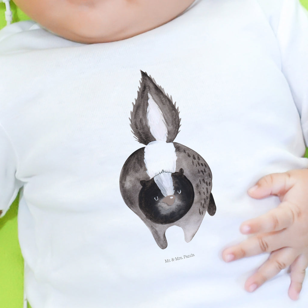 Organic Baby Shirt Stinktier Angriff Baby T-Shirt, Jungen Baby T-Shirt, Mädchen Baby T-Shirt, Shirt, Stinktier, Skunk, Wildtier, Raubtier, Stinker, Stinki, wütend, Drohung