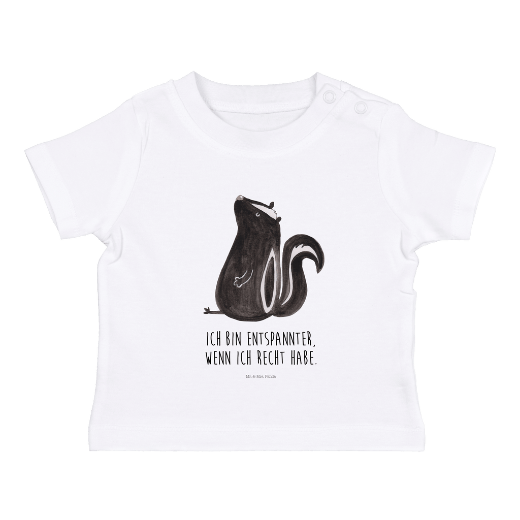 Organic Baby Shirt Stinktier sitzend Baby T-Shirt, Jungen Baby T-Shirt, Mädchen Baby T-Shirt, Shirt, Stinktier, Skunk, Wildtier, Raubtier, Stinker, Stinki, Spruch, Büro, Recht, Besserwisser