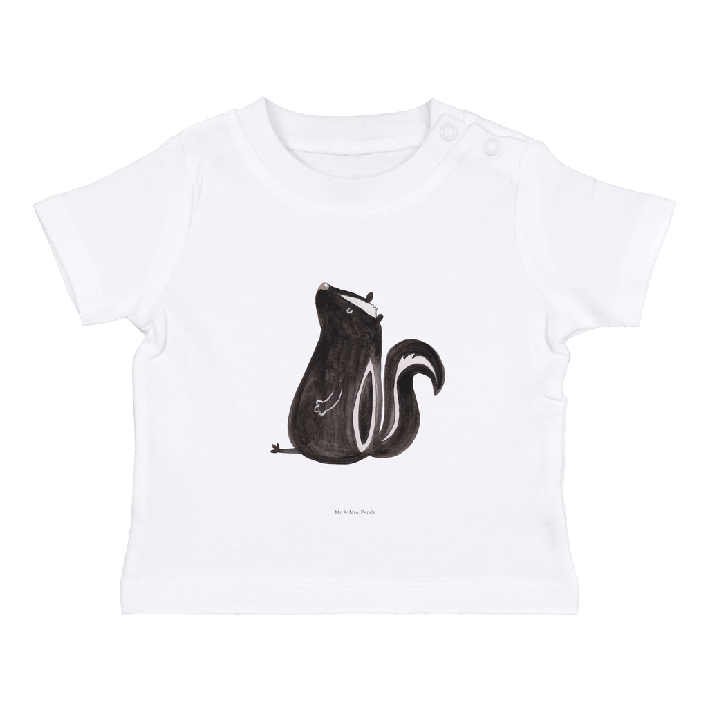 Organic Baby Shirt Stinktier sitzend Baby T-Shirt, Jungen Baby T-Shirt, Mädchen Baby T-Shirt, Shirt, Stinktier, Skunk, Wildtier, Raubtier, Stinker, Stinki, Spruch, Büro, Recht, Besserwisser