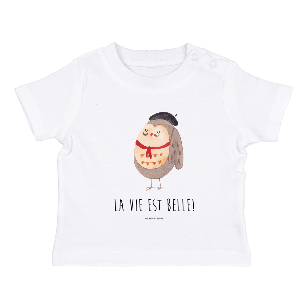 Organic Baby Shirt Eule Französisch Baby T-Shirt, Jungen Baby T-Shirt, Mädchen Baby T-Shirt, Shirt, Eule, Eulen, Eule Deko, Owl, hibou, La vie est belle, das Leben ist schön, Spruch schön, Spruch Französisch, Frankreich