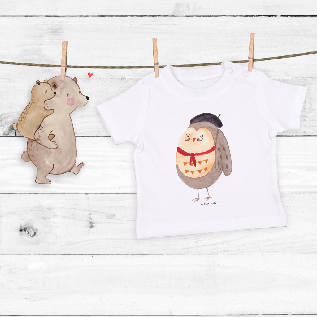 Organic Baby Shirt Eule Französisch Baby T-Shirt, Jungen Baby T-Shirt, Mädchen Baby T-Shirt, Shirt, Eule, Eulen, Eule Deko, Owl, hibou, La vie est belle, das Leben ist schön, Spruch schön, Spruch Französisch, Frankreich