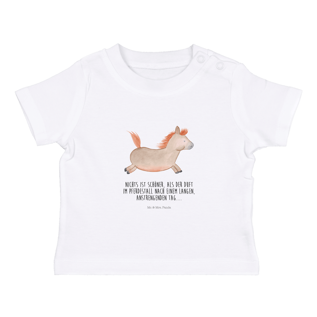 Organic Baby Shirt Pferd springt Baby T-Shirt, Jungen Baby T-Shirt, Mädchen Baby T-Shirt, Shirt, Bauernhof, Hoftiere, Landwirt, Landwirtin, Pferd, Pony, Pferde, Stall, Pferdestall, ausreiten, reiten, Pferdebesitzer
