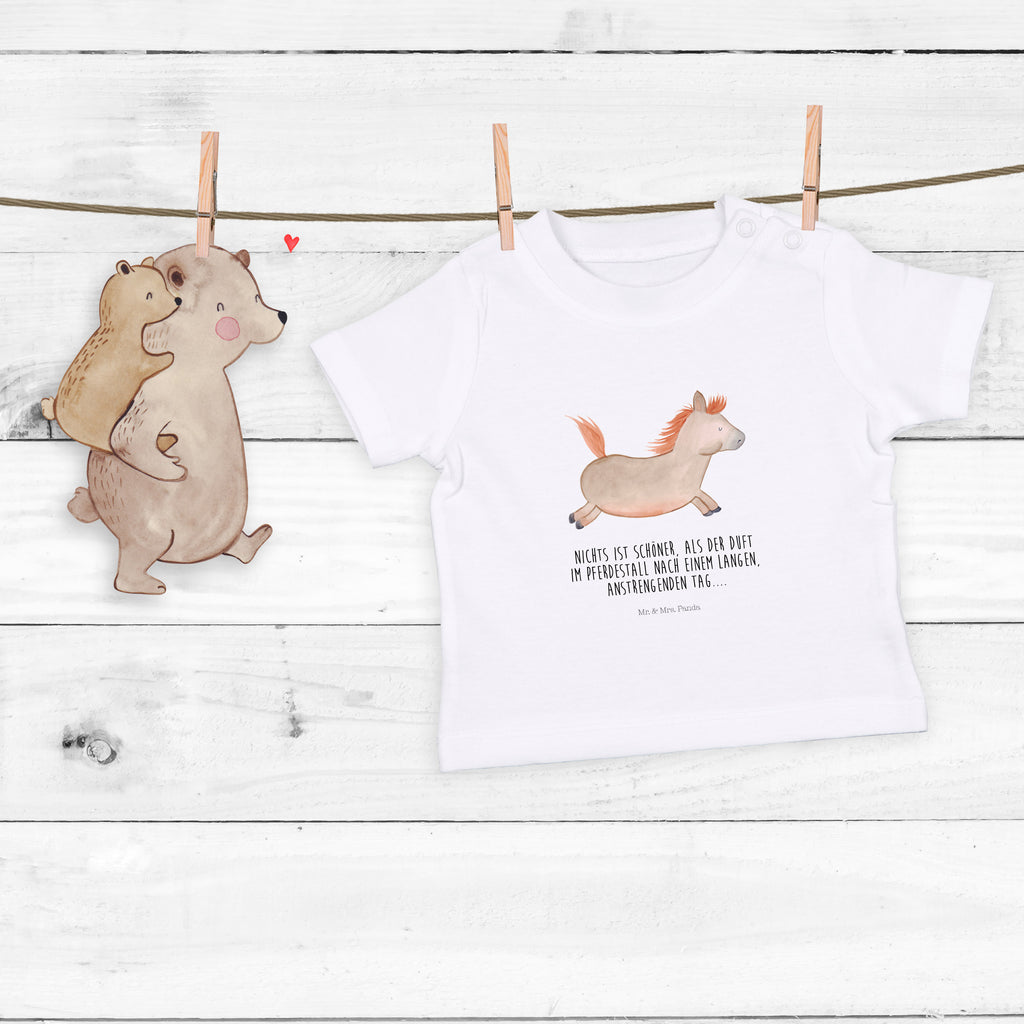 Organic Baby Shirt Pferd springt Baby T-Shirt, Jungen Baby T-Shirt, Mädchen Baby T-Shirt, Shirt, Bauernhof, Hoftiere, Landwirt, Landwirtin, Pferd, Pony, Pferde, Stall, Pferdestall, ausreiten, reiten, Pferdebesitzer