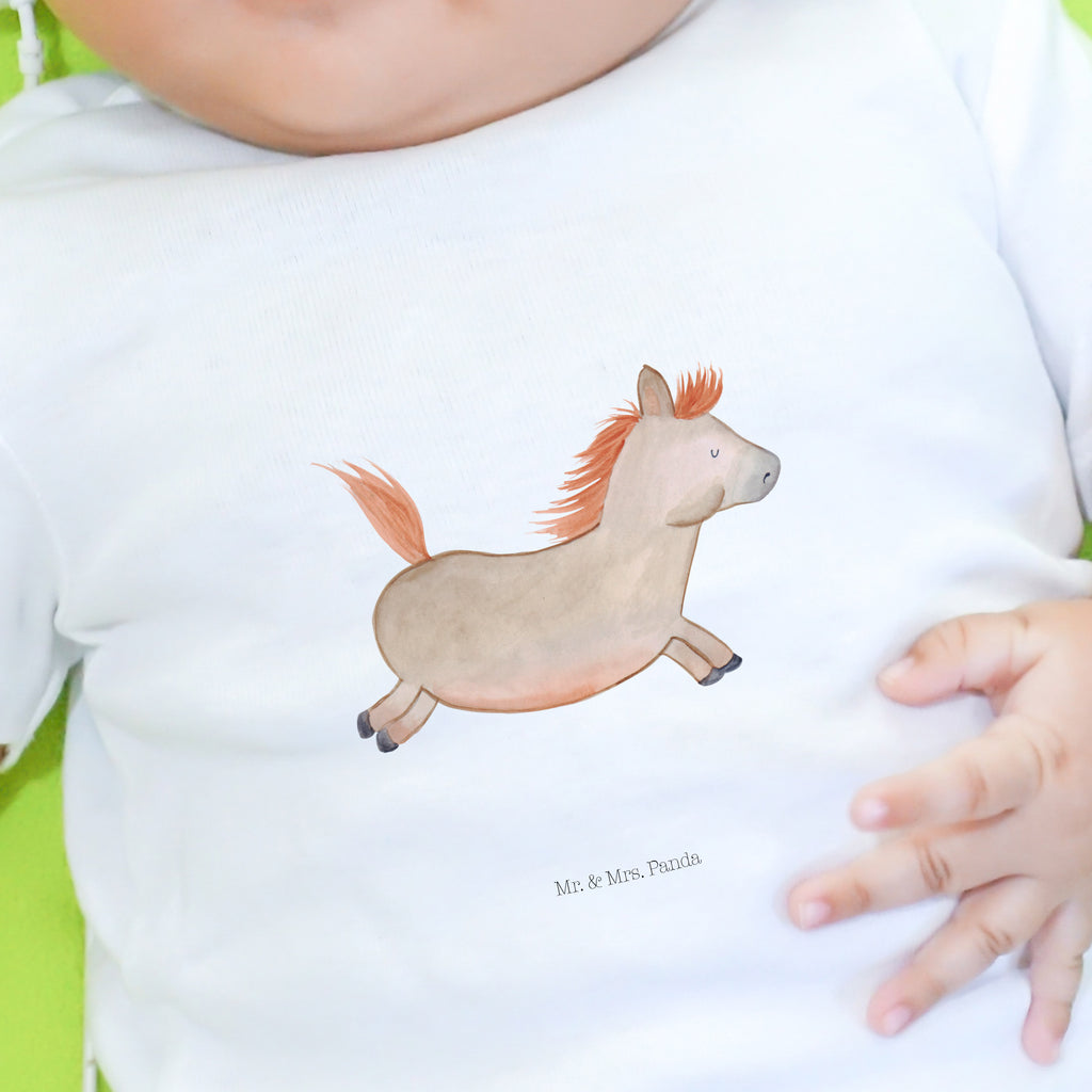 Organic Baby Shirt Pferd springt Baby T-Shirt, Jungen Baby T-Shirt, Mädchen Baby T-Shirt, Shirt, Bauernhof, Hoftiere, Landwirt, Landwirtin, Pferd, Pony, Pferde, Stall, Pferdestall, ausreiten, reiten, Pferdebesitzer