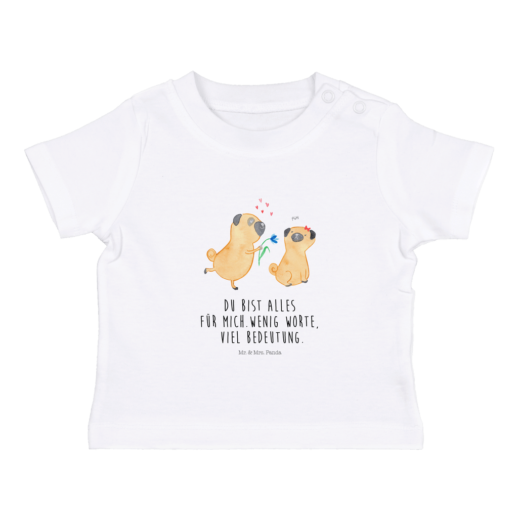 Organic Baby Shirt Mops verliebt Baby T-Shirt, Jungen Baby T-Shirt, Mädchen Baby T-Shirt, Shirt, Hund, Hundemotiv, Haustier, Hunderasse, Tierliebhaber, Hundebesitzer, Sprüche, Mops, Möpse, Hundeliebe, verliebt, Liebe, Liebesspruch. Verlobt, Geschenk Freund, Partner