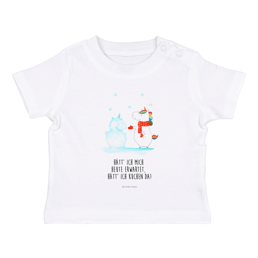 Organic Baby Shirt Einhorn Schneemann Baby T-Shirt, Jungen Baby T-Shirt, Mädchen Baby T-Shirt, Shirt, Einhorn, Einhörner, Einhorn Deko, Pegasus, Unicorn, Schneemann, Winter, Schnee, Kuchen, Weihnachten, kalt, Mütze, Handschuhe, X-Mas