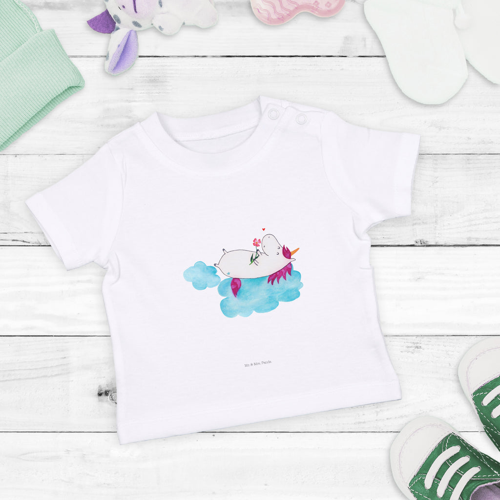 Organic Baby Shirt Einhorn verliebt auf Wolke Baby T-Shirt, Jungen Baby T-Shirt, Mädchen Baby T-Shirt, Shirt, Einhorn, Einhörner, Einhorn Deko, Pegasus, Unicorn, verliebt, Liebe, Liebesbeweis, Freundin, Wolke