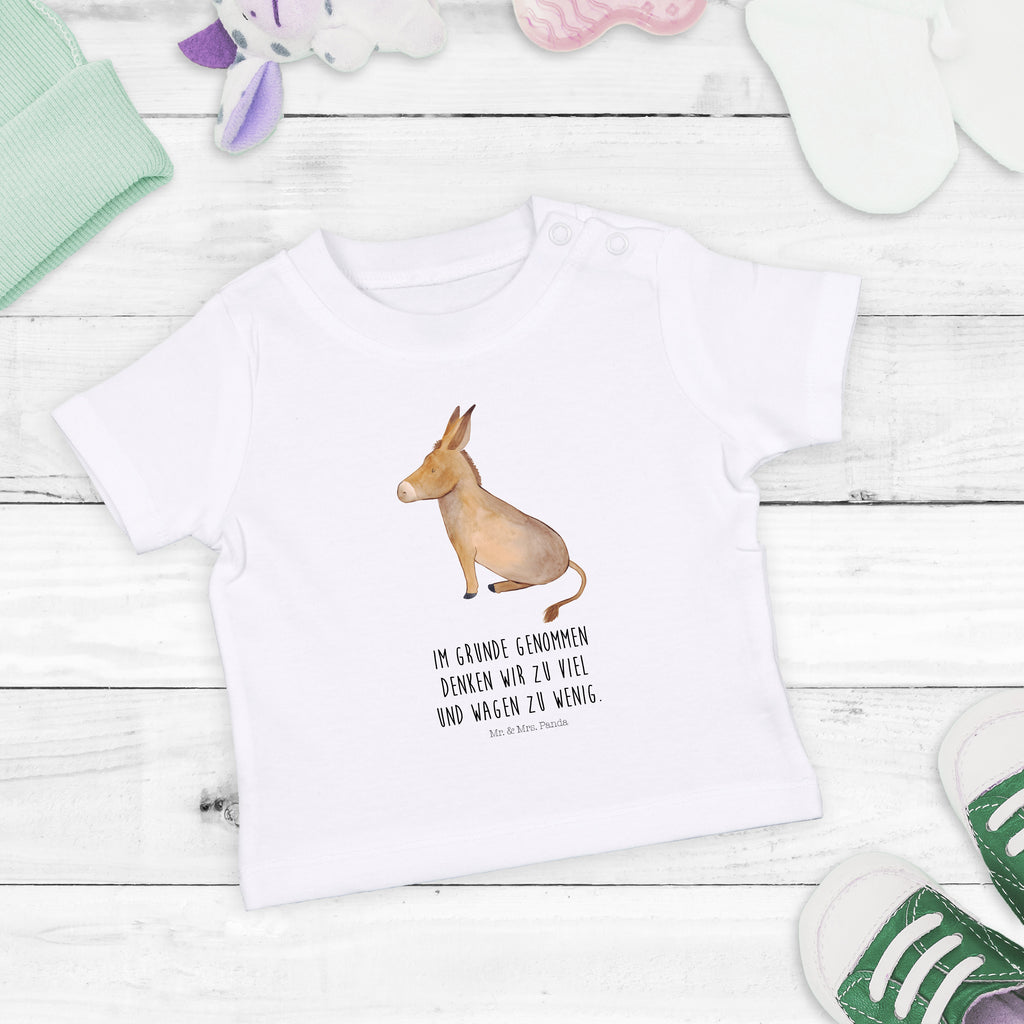 Organic Baby Shirt Esel Baby T-Shirt, Jungen Baby T-Shirt, Mädchen Baby T-Shirt, Shirt, Tiermotive, Gute Laune, lustige Sprüche, Tiere, Esel, Weisheit, Lebensmut, Lebensglück, Ziel, Lebensziel, Mut, erfolg, tapferkeit, positive gedanken, zuversicht