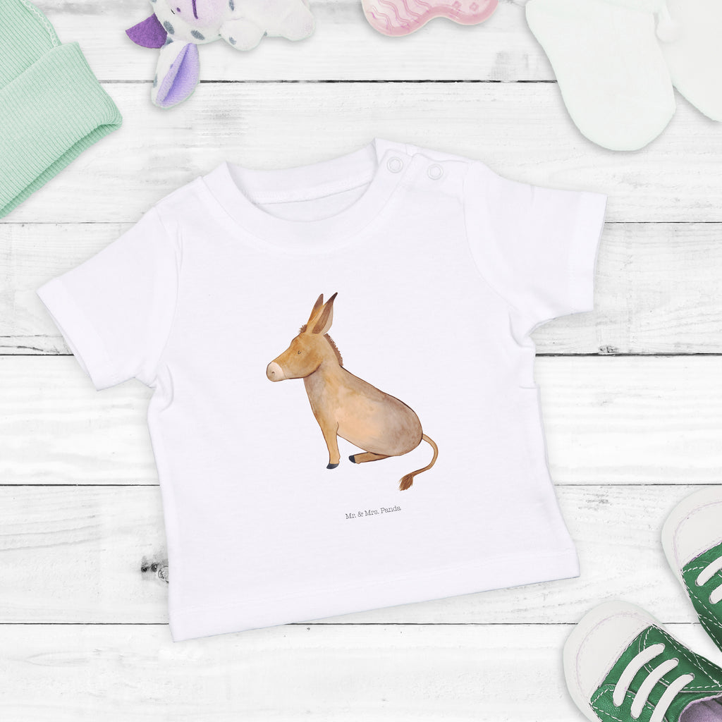 Organic Baby Shirt Esel Baby T-Shirt, Jungen Baby T-Shirt, Mädchen Baby T-Shirt, Shirt, Tiermotive, Gute Laune, lustige Sprüche, Tiere, Esel, Weisheit, Lebensmut, Lebensglück, Ziel, Lebensziel, Mut, erfolg, tapferkeit, positive gedanken, zuversicht