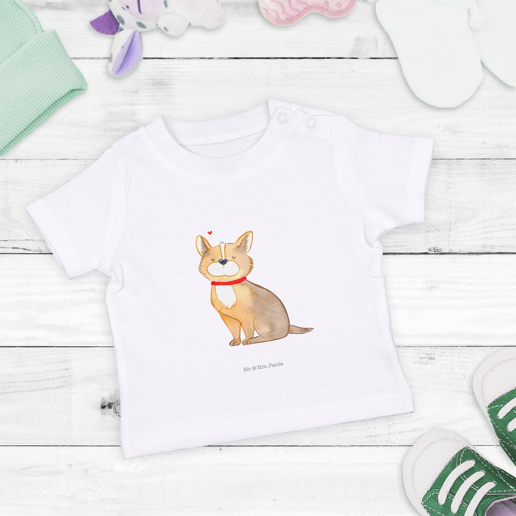 Organic Baby Shirt Hundeglück Baby T-Shirt, Jungen Baby T-Shirt, Mädchen Baby T-Shirt, Shirt, Hund, Hundemotiv, Haustier, Hunderasse, Tierliebhaber, Hundebesitzer, Sprüche, Corgie, Hundeliebe, Spruch, Hundemama, Liebe