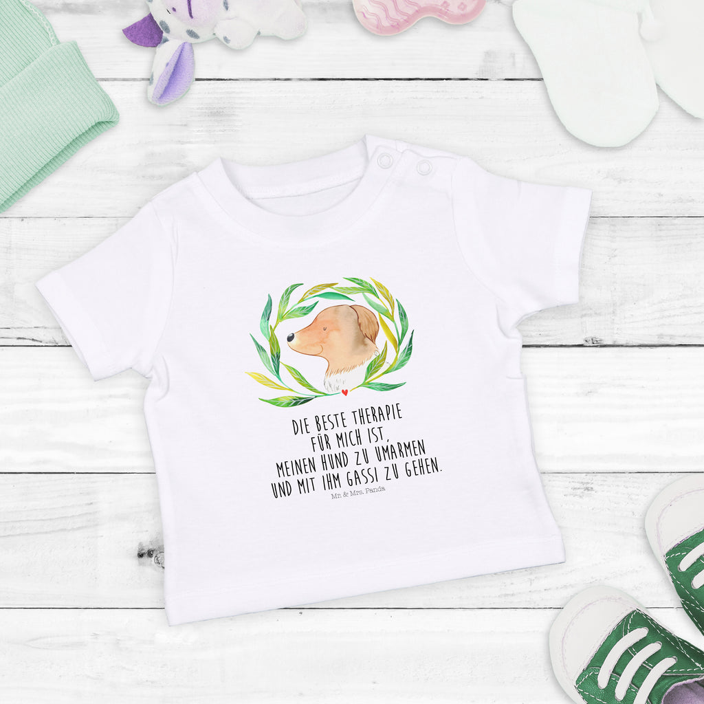 Organic Baby Shirt Hund Ranke Baby T-Shirt, Jungen Baby T-Shirt, Mädchen Baby T-Shirt, Shirt, Hund, Hundemotiv, Haustier, Hunderasse, Tierliebhaber, Hundebesitzer, Sprüche, Ranke, Therapie, Selbsttherapie, Hundeliebe, Hundeglück, Hunde