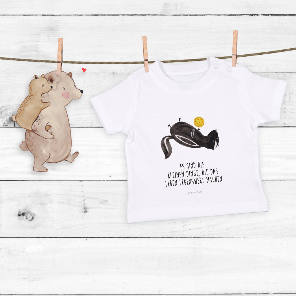 Organic Baby Shirt Stinktier Ball Baby T-Shirt, Jungen Baby T-Shirt, Mädchen Baby T-Shirt, Shirt, Stinktier, Skunk, Wildtier, Raubtier, Stinker, Stinki, verspielt, Weisheit