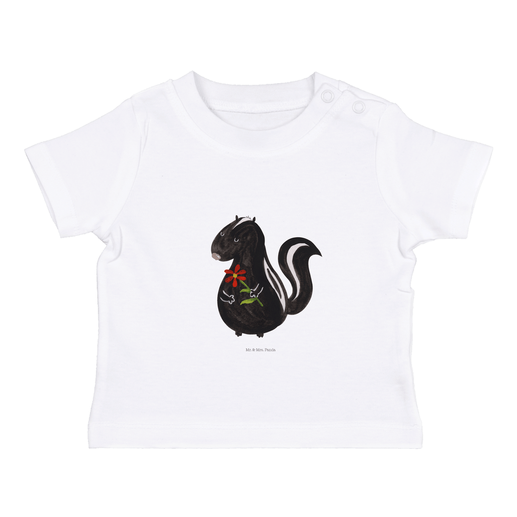 Organic Baby Shirt Stinktier Blume Baby T-Shirt, Jungen Baby T-Shirt, Mädchen Baby T-Shirt, Shirt, Stinktier, Skunk, Wildtier, Raubtier, Stinker, Stinki, Tagträumer, verträumt, Dreams, Träume