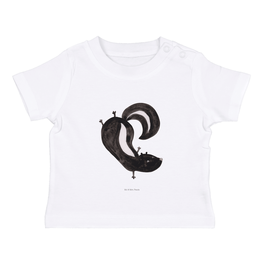 Organic Baby Shirt Stinktier Handstand Baby T-Shirt, Jungen Baby T-Shirt, Mädchen Baby T-Shirt, Shirt, Stinktier, Skunk, Wildtier, Raubtier, Stinker, Stinki, Spielplatz, verpielt, Kind