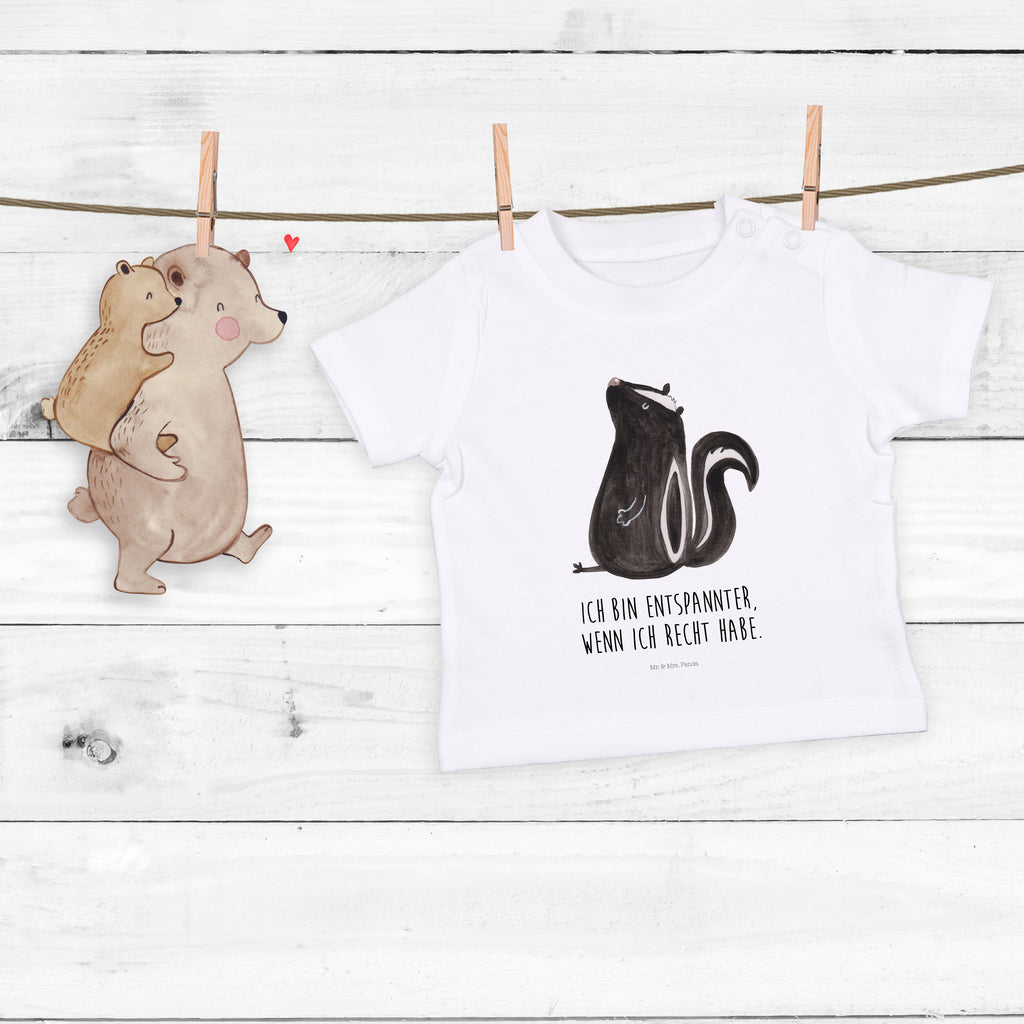 Organic Baby Shirt Stinktier sitzend Baby T-Shirt, Jungen Baby T-Shirt, Mädchen Baby T-Shirt, Shirt, Stinktier, Skunk, Wildtier, Raubtier, Stinker, Stinki, Spruch, Büro, Recht, Besserwisser