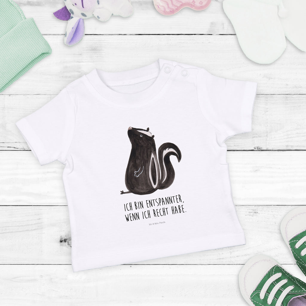 Organic Baby Shirt Stinktier sitzend Baby T-Shirt, Jungen Baby T-Shirt, Mädchen Baby T-Shirt, Shirt, Stinktier, Skunk, Wildtier, Raubtier, Stinker, Stinki, Spruch, Büro, Recht, Besserwisser