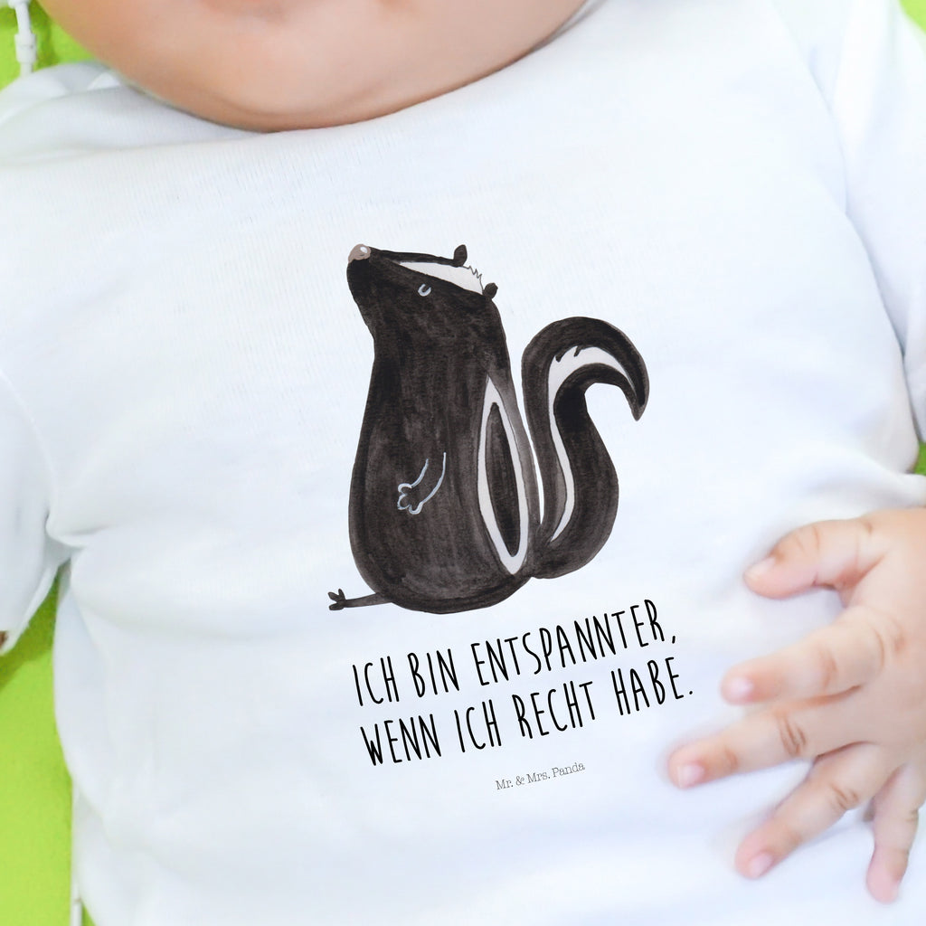 Organic Baby Shirt Stinktier sitzend Baby T-Shirt, Jungen Baby T-Shirt, Mädchen Baby T-Shirt, Shirt, Stinktier, Skunk, Wildtier, Raubtier, Stinker, Stinki, Spruch, Büro, Recht, Besserwisser