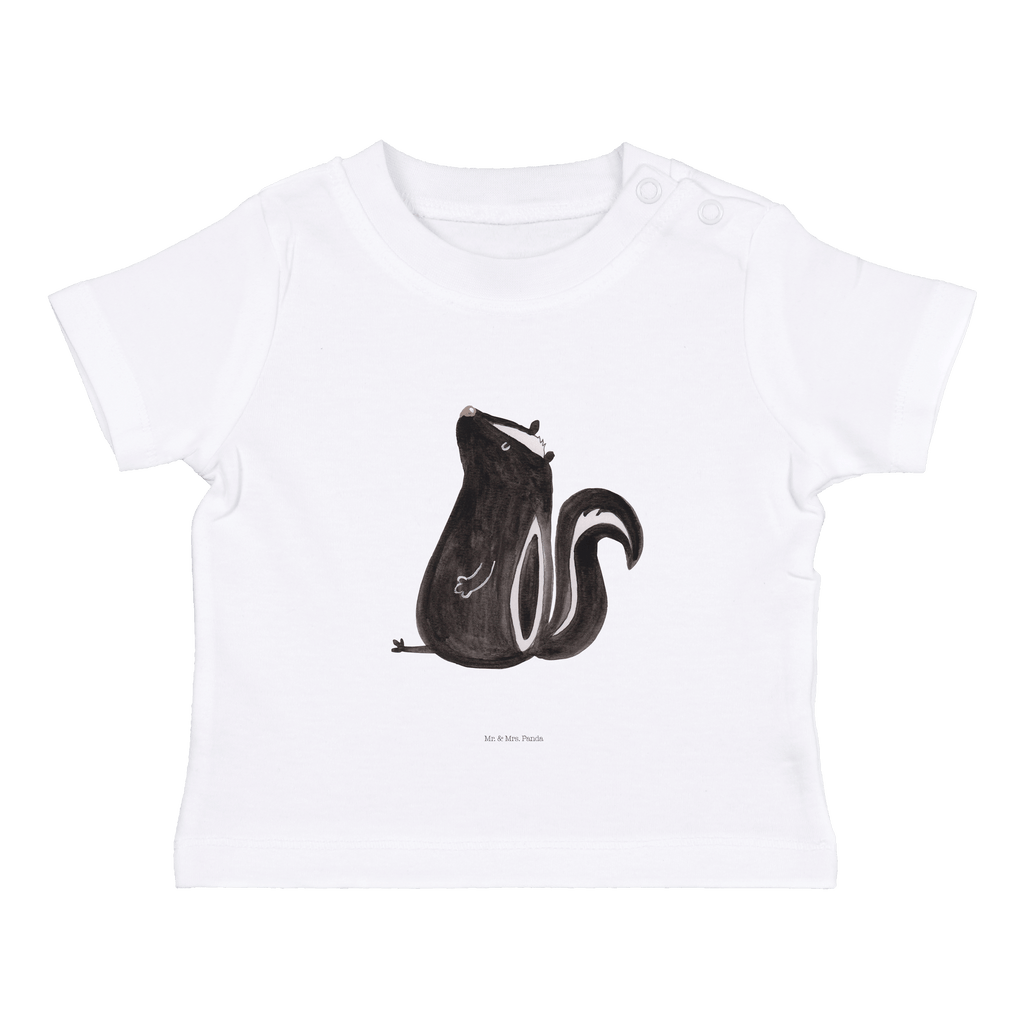 Organic Baby Shirt Stinktier sitzend Baby T-Shirt, Jungen Baby T-Shirt, Mädchen Baby T-Shirt, Shirt, Stinktier, Skunk, Wildtier, Raubtier, Stinker, Stinki, Spruch, Büro, Recht, Besserwisser