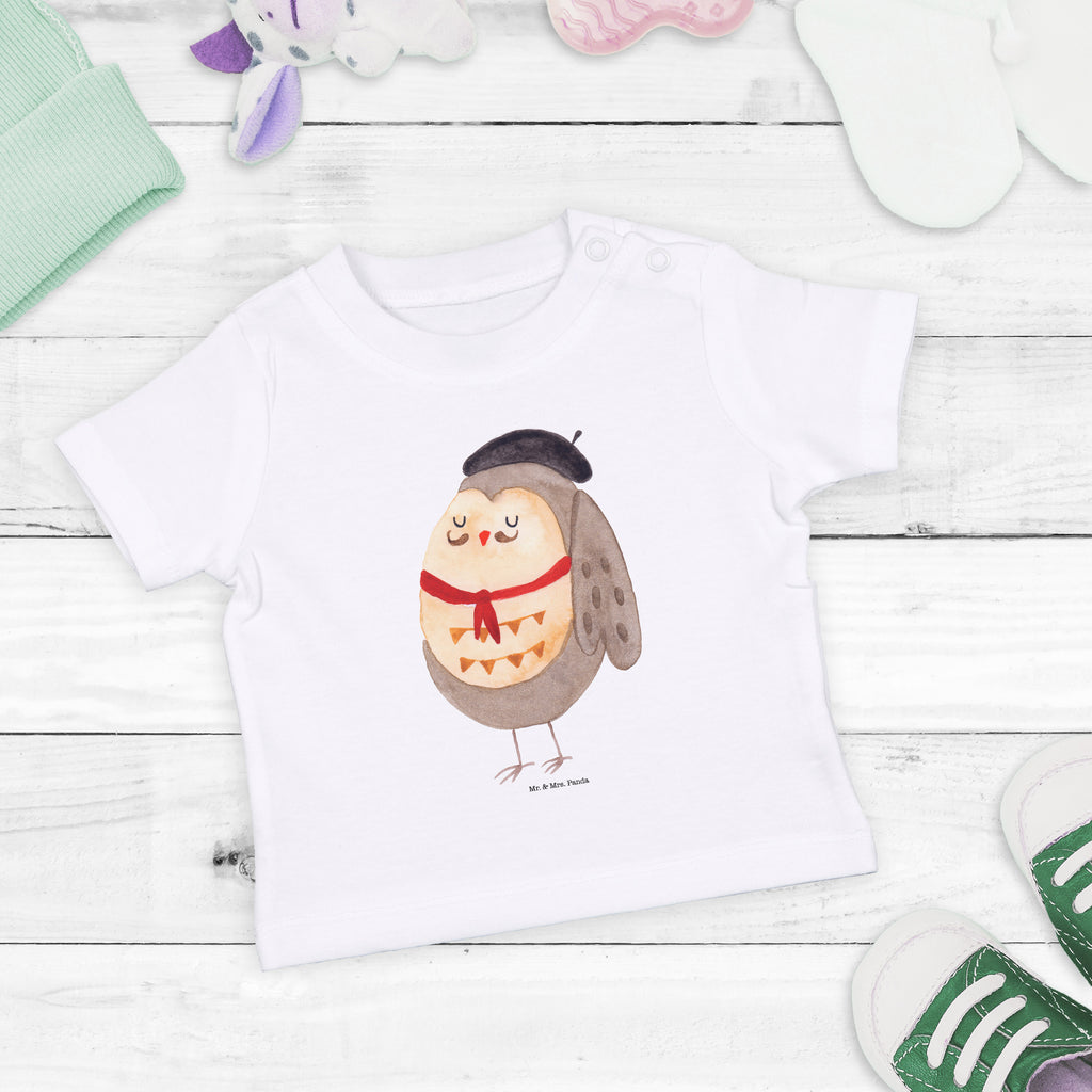 Organic Baby Shirt Eule Französisch Baby T-Shirt, Jungen Baby T-Shirt, Mädchen Baby T-Shirt, Shirt, Eule, Eulen, Eule Deko, Owl, hibou, La vie est belle, das Leben ist schön, Spruch schön, Spruch Französisch, Frankreich