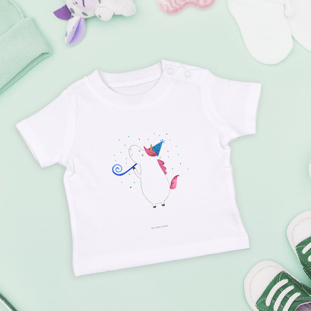 Organic Baby Shirt Einhorn Party Baby T-Shirt, Jungen Baby T-Shirt, Mädchen Baby T-Shirt, Shirt, Einhorn, Einhörner, Einhorn Deko, Pegasus, Unicorn, Glitzer, Konfetti, Party, Geburtstag, Feier, Fest, Alkohol, Disco, Club