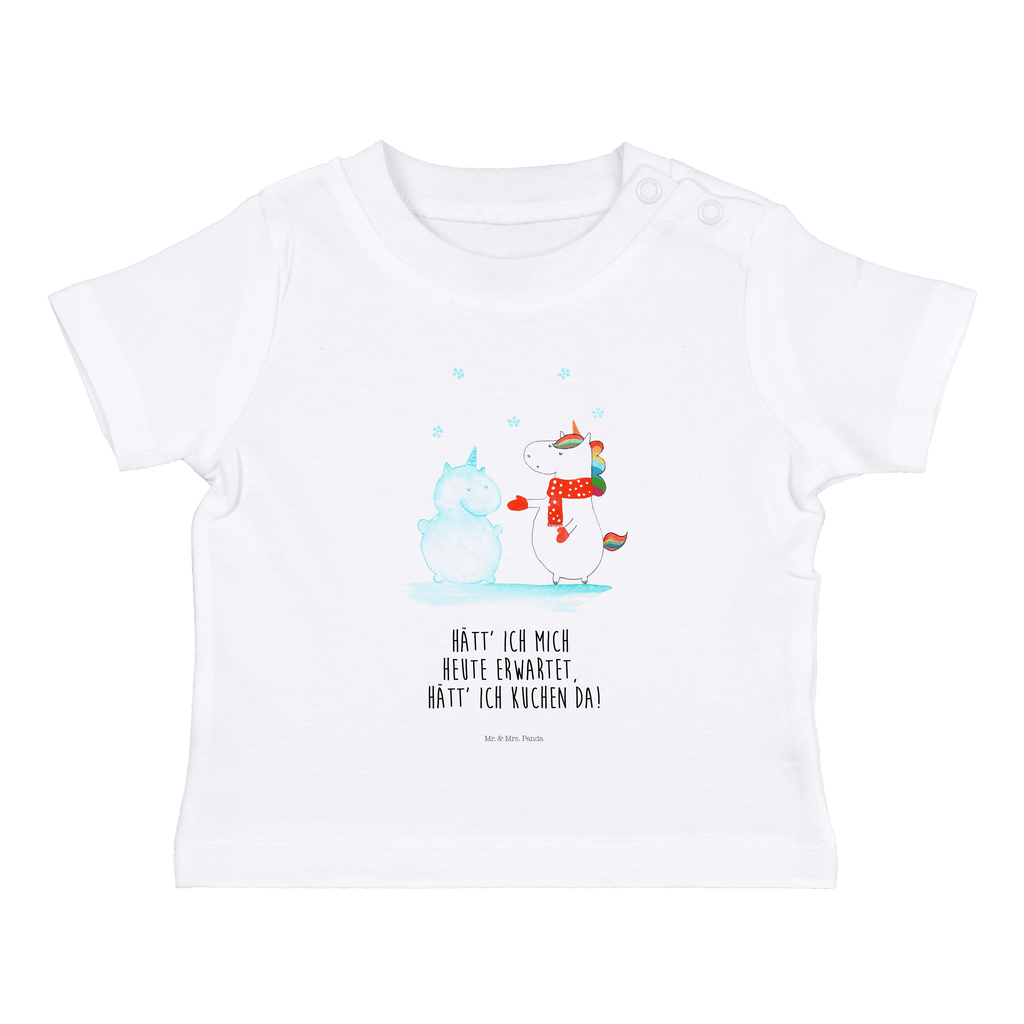 Organic Baby Shirt Einhorn Schneemann Baby T-Shirt, Jungen Baby T-Shirt, Mädchen Baby T-Shirt, Shirt, Einhorn, Einhörner, Einhorn Deko, Pegasus, Unicorn, Schneemann, Winter, Schnee, Kuchen, Weihnachten, kalt, Mütze, Handschuhe, X-Mas