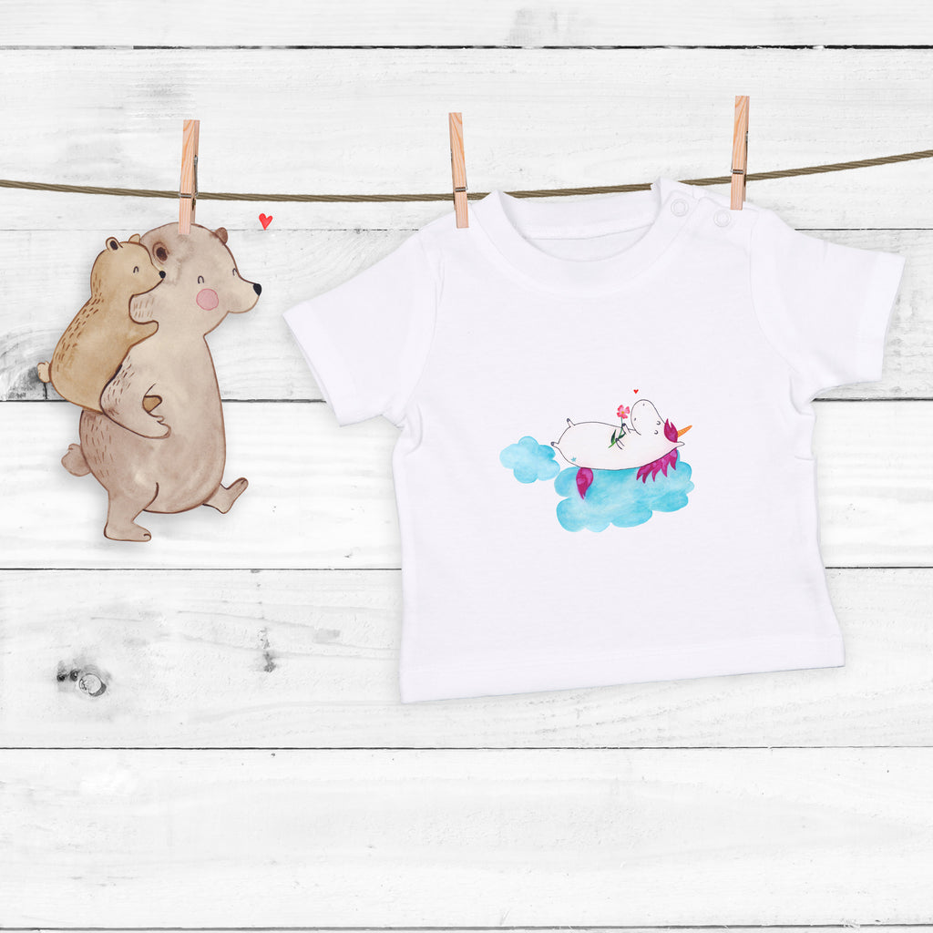 Organic Baby Shirt Einhorn verliebt auf Wolke Baby T-Shirt, Jungen Baby T-Shirt, Mädchen Baby T-Shirt, Shirt, Einhorn, Einhörner, Einhorn Deko, Pegasus, Unicorn, verliebt, Liebe, Liebesbeweis, Freundin, Wolke