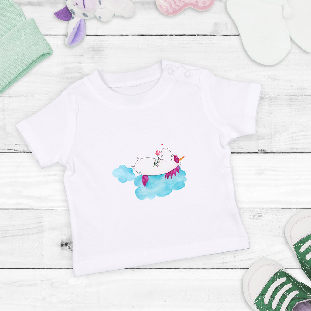 Organic Baby Shirt Einhorn verliebt auf Wolke Baby T-Shirt, Jungen Baby T-Shirt, Mädchen Baby T-Shirt, Shirt, Einhorn, Einhörner, Einhorn Deko, Pegasus, Unicorn, verliebt, Liebe, Liebesbeweis, Freundin, Wolke