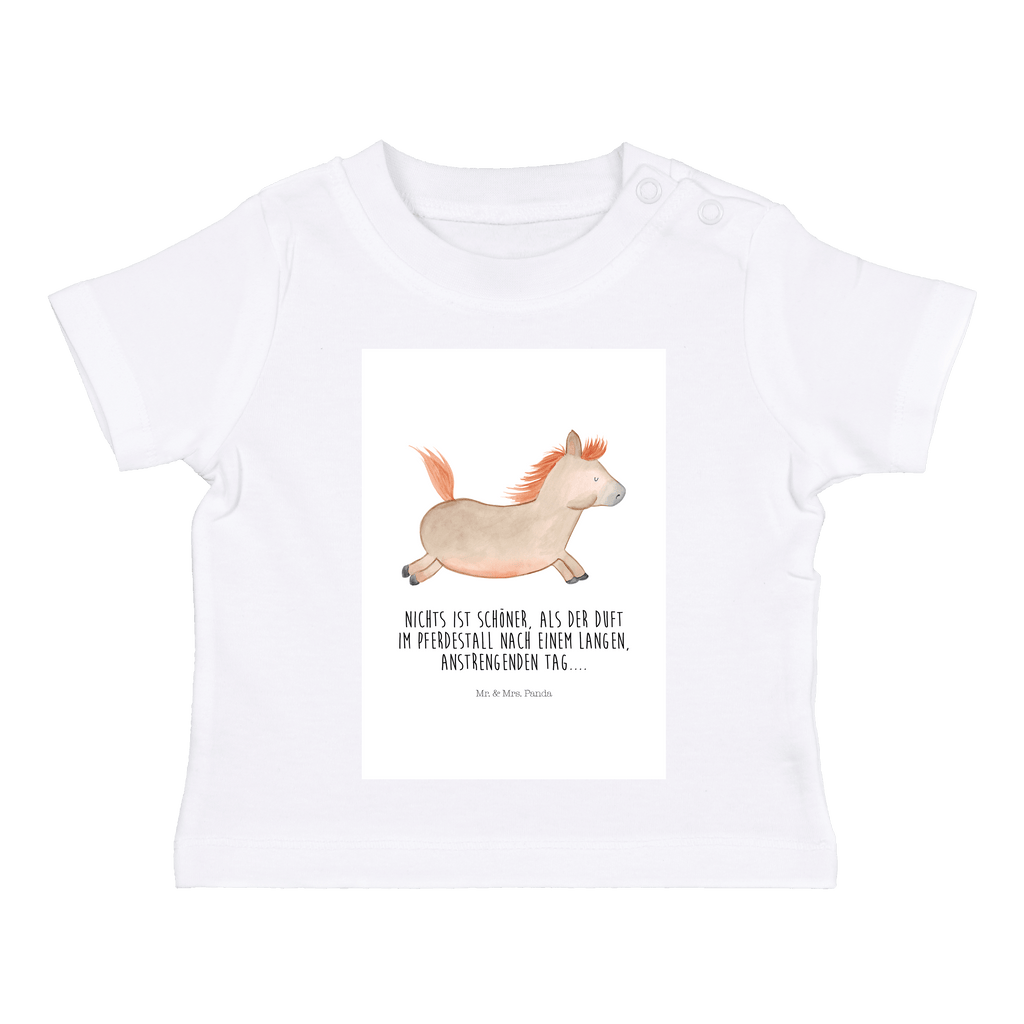 Organic Baby Shirt Pferd springt Baby T-Shirt, Jungen Baby T-Shirt, Mädchen Baby T-Shirt, Shirt, Bauernhof, Hoftiere, Landwirt, Landwirtin, Pferd, Pony, Pferde, Stall, Pferdestall, ausreiten, reiten, Pferdebesitzer
