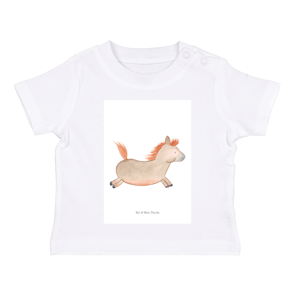 Organic Baby Shirt Pferd springt Baby T-Shirt, Jungen Baby T-Shirt, Mädchen Baby T-Shirt, Shirt, Bauernhof, Hoftiere, Landwirt, Landwirtin, Pferd, Pony, Pferde, Stall, Pferdestall, ausreiten, reiten, Pferdebesitzer