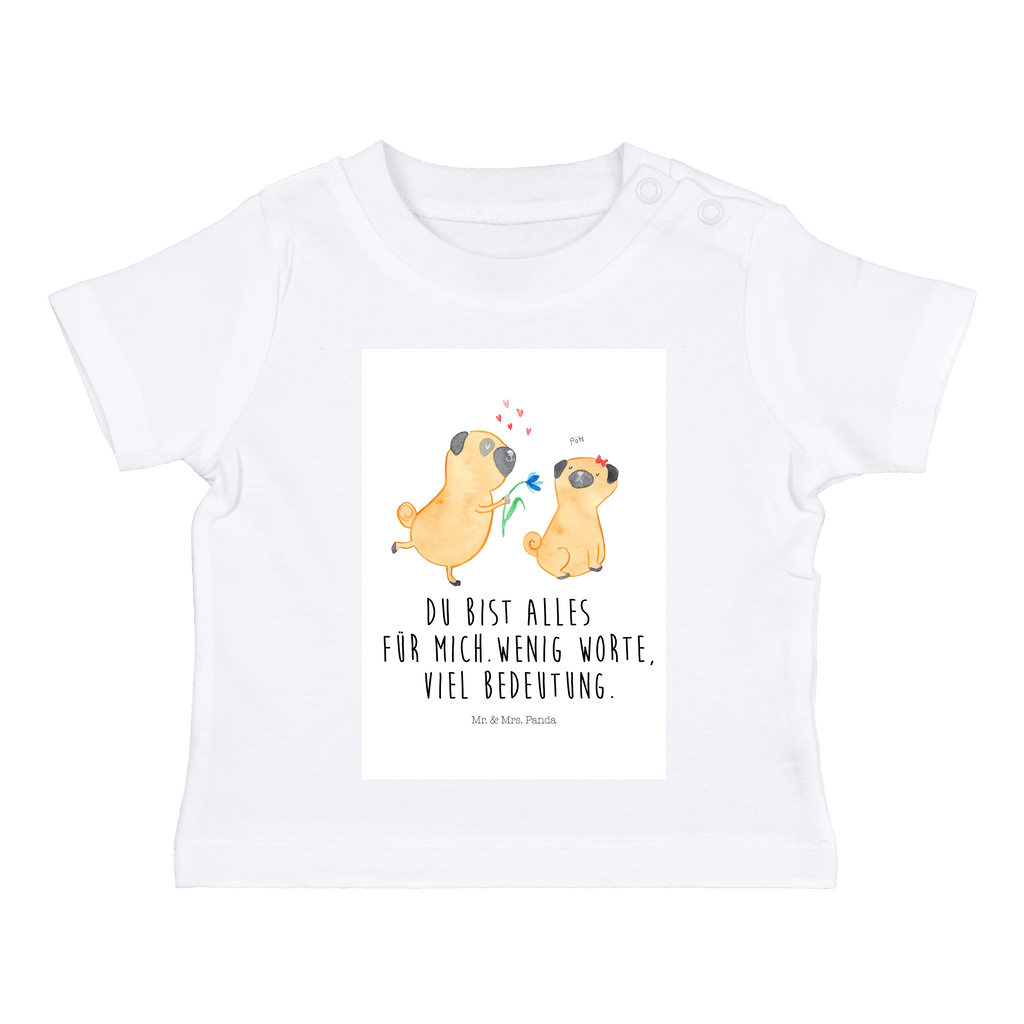 Organic Baby Shirt Mops verliebt Baby T-Shirt, Jungen Baby T-Shirt, Mädchen Baby T-Shirt, Shirt, Hund, Hundemotiv, Haustier, Hunderasse, Tierliebhaber, Hundebesitzer, Sprüche, Mops, Möpse, Hundeliebe, verliebt, Liebe, Liebesspruch. Verlobt, Geschenk Freund, Partner