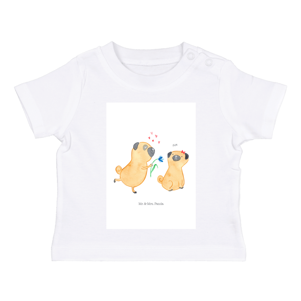 Organic Baby Shirt Mops verliebt Baby T-Shirt, Jungen Baby T-Shirt, Mädchen Baby T-Shirt, Shirt, Hund, Hundemotiv, Haustier, Hunderasse, Tierliebhaber, Hundebesitzer, Sprüche, Mops, Möpse, Hundeliebe, verliebt, Liebe, Liebesspruch. Verlobt, Geschenk Freund, Partner