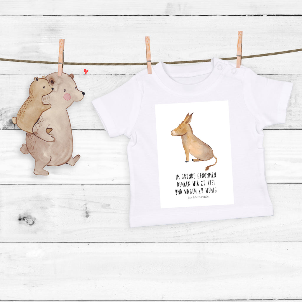 Organic Baby Shirt Esel Baby T-Shirt, Jungen Baby T-Shirt, Mädchen Baby T-Shirt, Shirt, Tiermotive, Gute Laune, lustige Sprüche, Tiere, Esel, Weisheit, Lebensmut, Lebensglück, Ziel, Lebensziel, Mut, erfolg, tapferkeit, positive gedanken, zuversicht