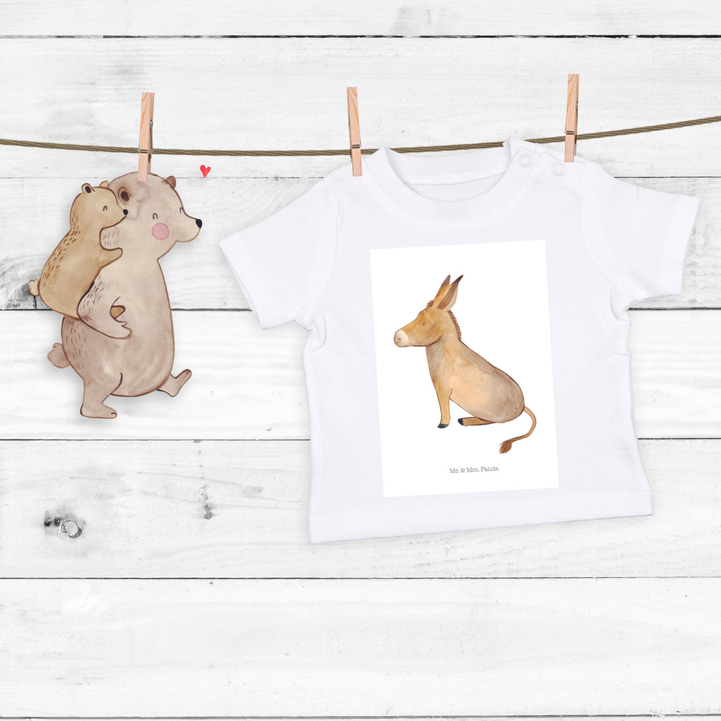 Organic Baby Shirt Esel Baby T-Shirt, Jungen Baby T-Shirt, Mädchen Baby T-Shirt, Shirt, Tiermotive, Gute Laune, lustige Sprüche, Tiere, Esel, Weisheit, Lebensmut, Lebensglück, Ziel, Lebensziel, Mut, erfolg, tapferkeit, positive gedanken, zuversicht