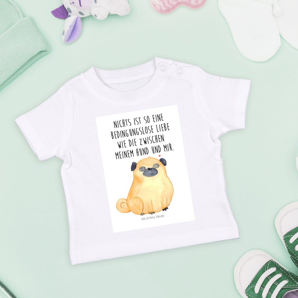 Organic Baby Shirt Mops Baby T-Shirt, Jungen Baby T-Shirt, Mädchen Baby T-Shirt, Shirt, Hund, Hundemotiv, Haustier, Hunderasse, Tierliebhaber, Hundebesitzer, Sprüche, Mops, Liebe, Hundeliebe