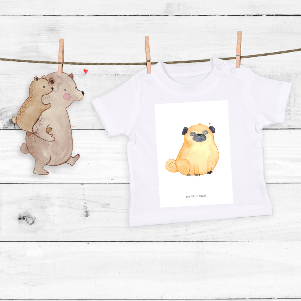 Organic Baby Shirt Mops Baby T-Shirt, Jungen Baby T-Shirt, Mädchen Baby T-Shirt, Shirt, Hund, Hundemotiv, Haustier, Hunderasse, Tierliebhaber, Hundebesitzer, Sprüche, Mops, Liebe, Hundeliebe